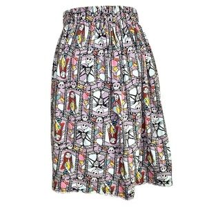 Vibrant A-Line Skirt with Nightmare Before Christmas Print
